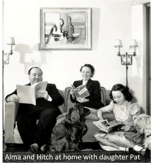 Alma and Hitch at home with daughter Pat